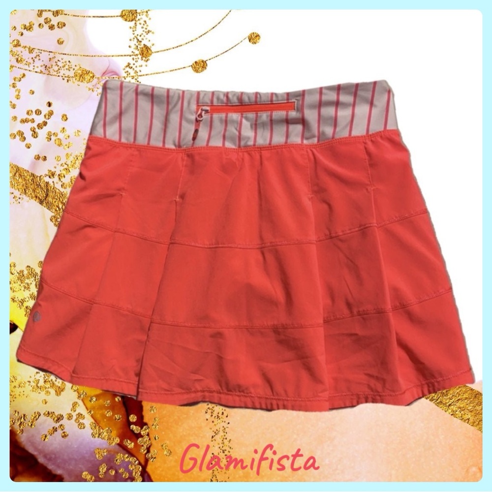 Lululemon Pace Rival Skirt II Electric Coral sz.4 TALL - Picture 2 of 7